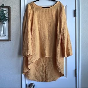 Bryn Walker lagenlook 3/4 sleeve linen tunic top
